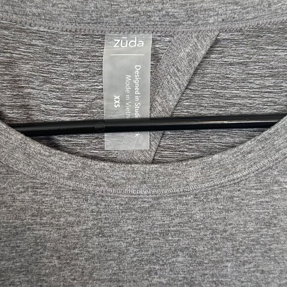 NEW Zuda Z-Cool Moisture Wicking Open Back Knotted Grey Athleisure Top XXS - Picture 4 of 9